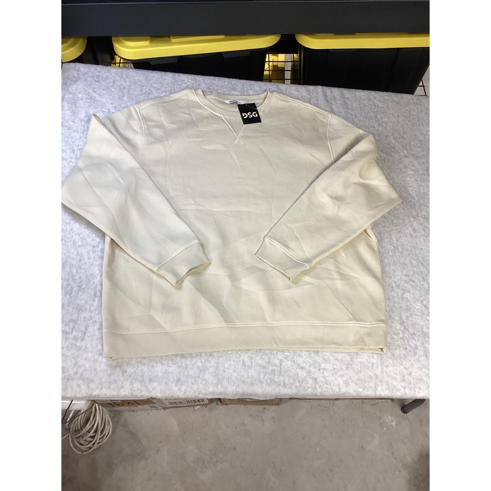 DSG Mens Classic Fleece Crewneck‎ Sweatshirt Light Sand XXL CKP6844CN NWT